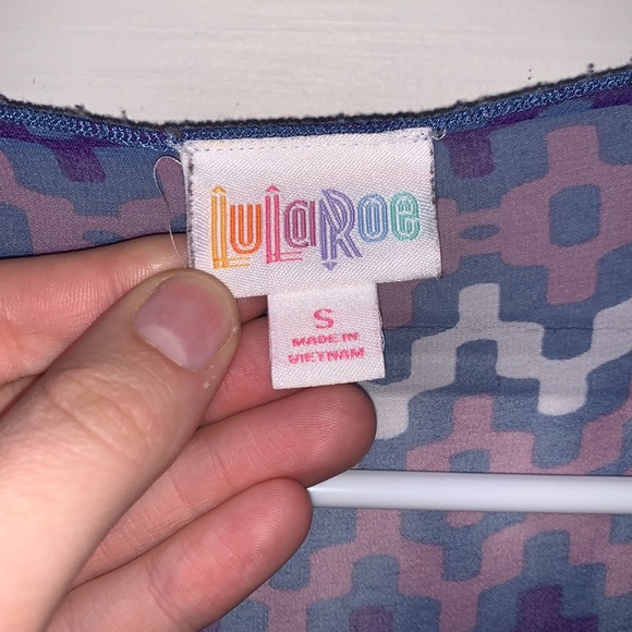 LuLaRoe Purple Chevron Fringe Sheer Cardigan - Picture 3 of 7